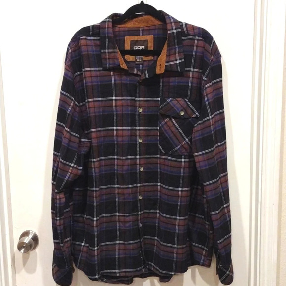 CQR Men's Tactical Plaid Heavyweight Flannel Shirt Jacket 2XL Shacket Hiking - Picture 1 of 8